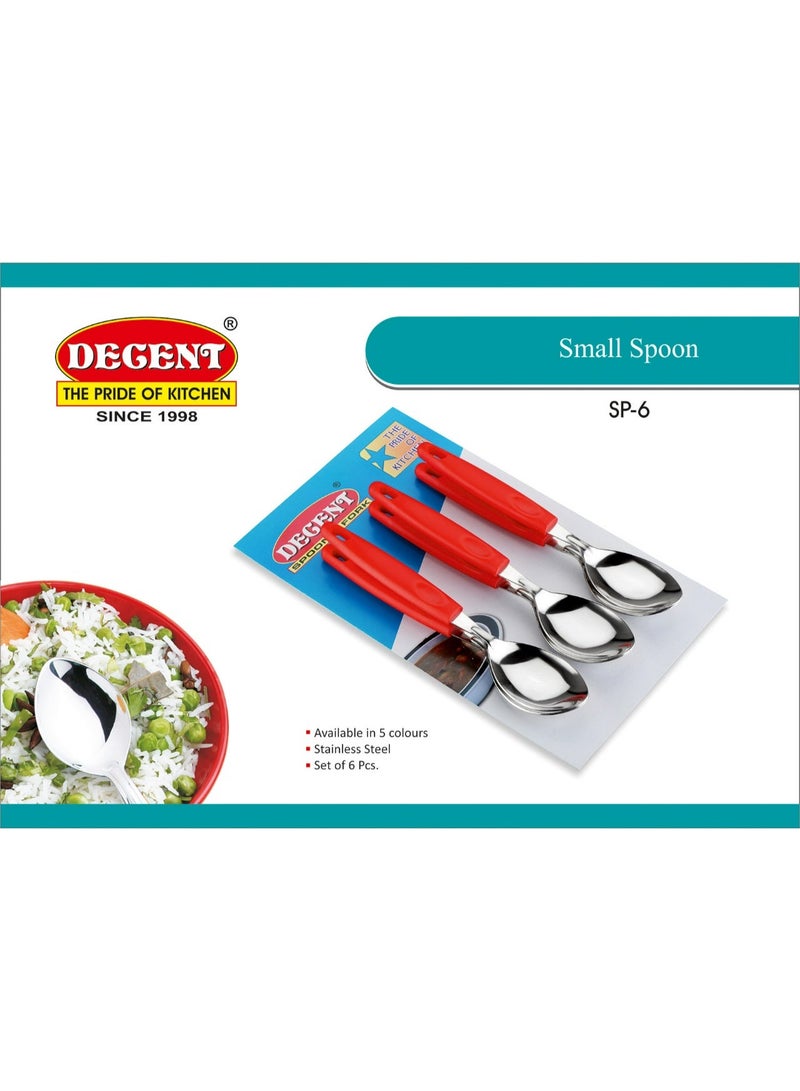 ديسينت ديسنت ستينلس ستيل تي سبون سِت أوف 6 | ميرر فينيش | إيرغونومِك هاندل | دزرت آند كوفي سبون سِت فور هوم، كيتشن، ريستورانت، ديش واشر سيف - Image 4